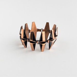 MATISSE Renoir Copper Link Bracelet Modernist Diamensional Double Diamond Design